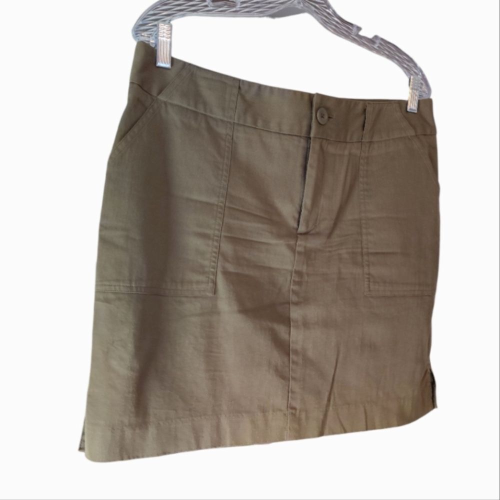 Mossimo Stretch Hunter Green Mini Cargo Skirt Siz… - image 3